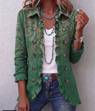 Cosima | Chaqueta bohemia de paisley con volantes