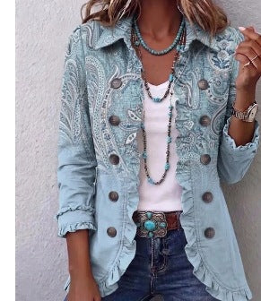 Isabella | Chaqueta paisley vintage con volantes