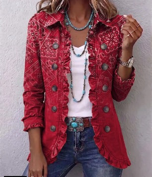 Isabella | Chaqueta bohemia paisley con volantes