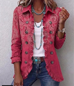 Isabella | Chaqueta paisley vintage con volantes