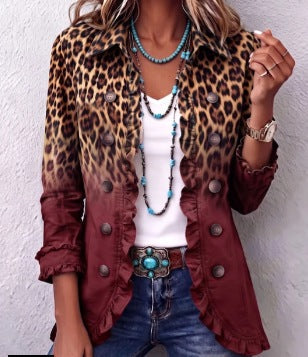 Clara | Blazer de leopardo con volantes