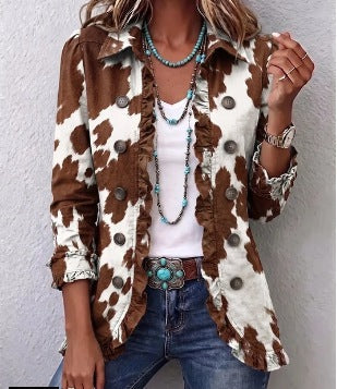 Isabella | Chaqueta estampada con volantes