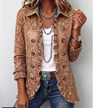 Isabella | Chaqueta bohemia vintage con volantes