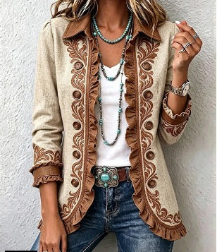 Ottavia | Chaqueta bohemia vintage con volantes