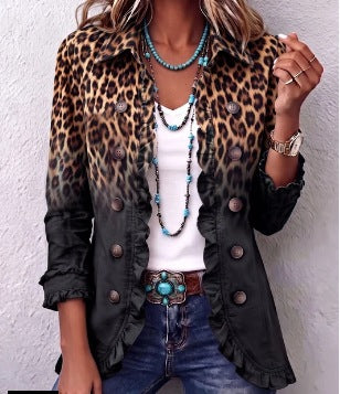 Isabella | Blazer leopardo con volantes